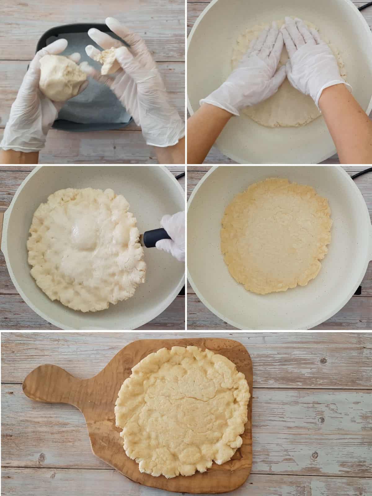 The process of making vegan pizza base.
