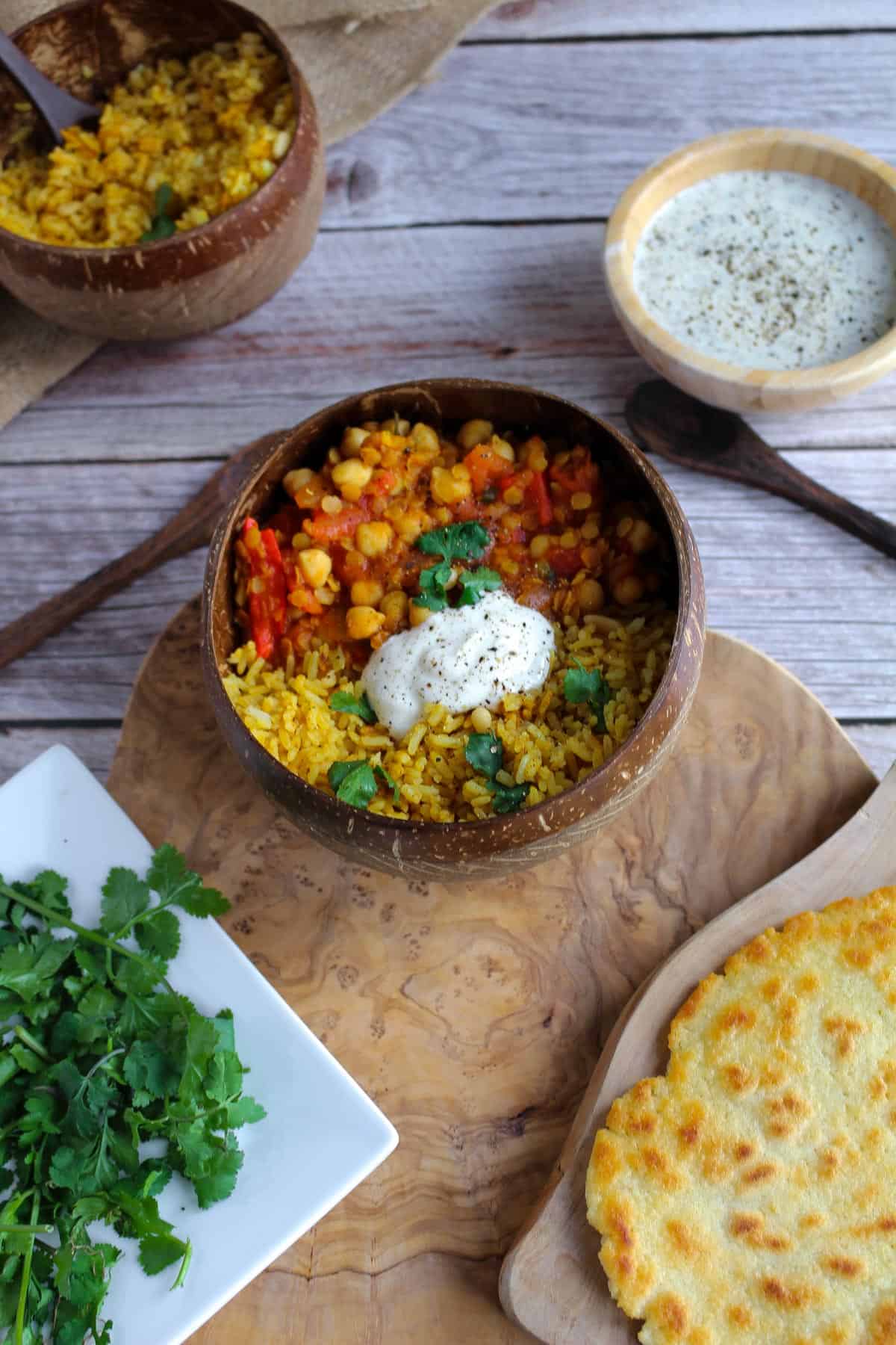Creamy Chickpea And Lentil Curry Recipe.
