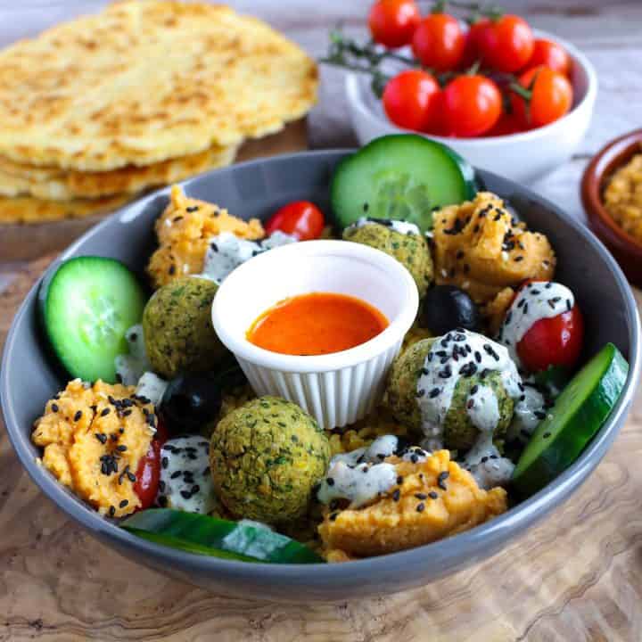 Falafel Over Rice Recipe (Vegan Buddha Bowl) - Vegan & Gluten-Free ...