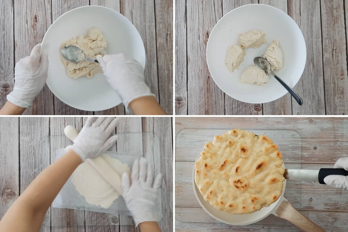 The process of making Gyro Pita Bread Recipe (Pocketless Pita).