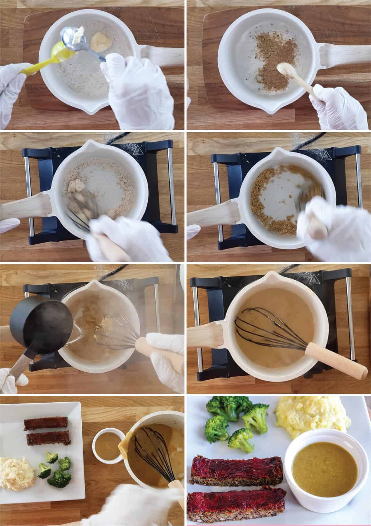 The process of making Gluten Free Vegan Gravy.